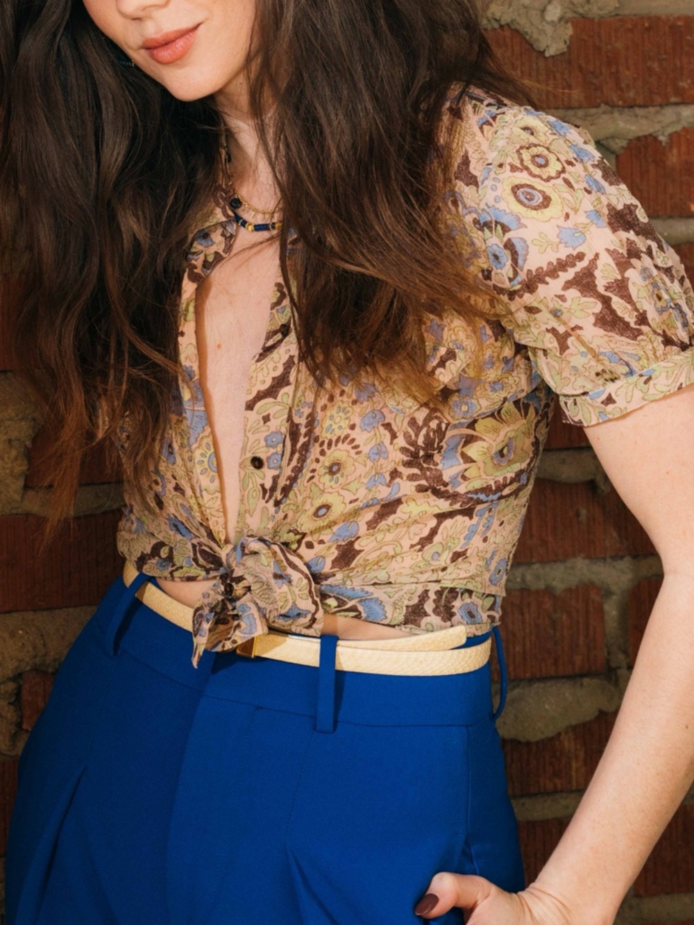 Vintage Chloé Silk Paisley Sheer Blouse XS/S French Designer Boho Y2K Top